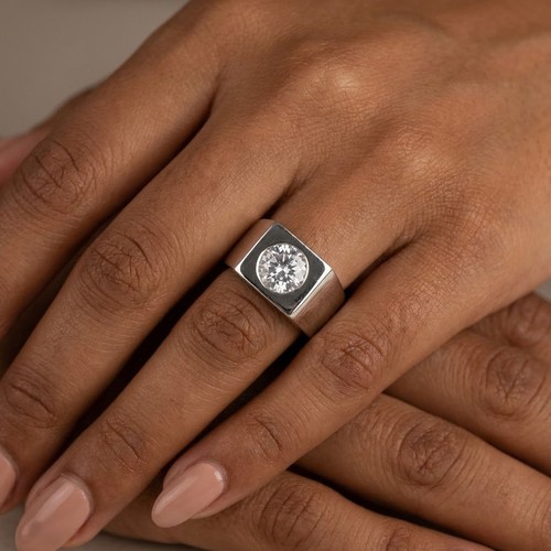 Solitaire mens ring platinum - solitaire,