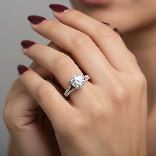 Side stone engagement ring - engagement,