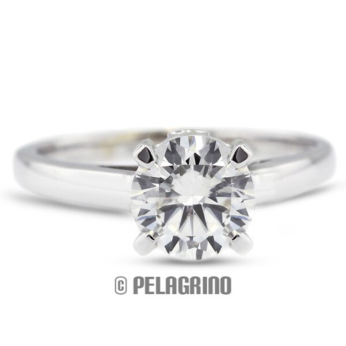 Anello solitario cesto - , platino